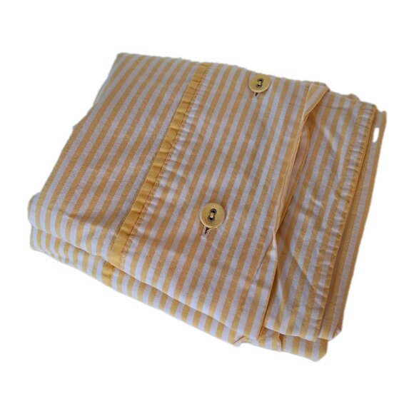 IKEA Pillowcases-Yellow Stripes on White-Button Closure - 100% Cotton- 19" x 30" - Picture 5 of 5